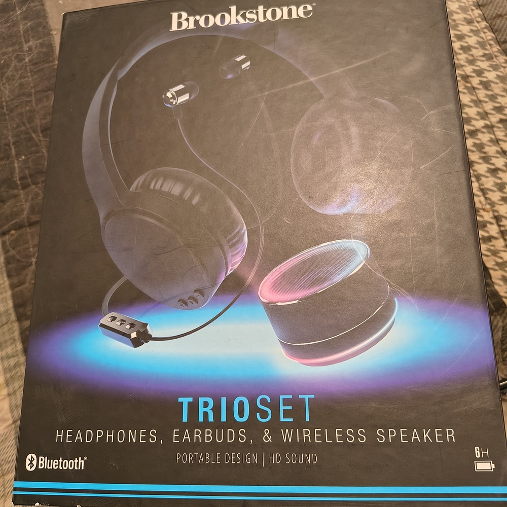 Brookstone Trioset Headphones, Earbuds & Wireless Speaker